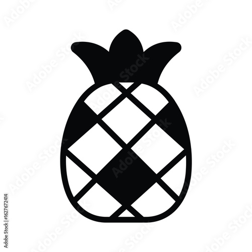 A captivating glyph icon of ripe pineapple fruit