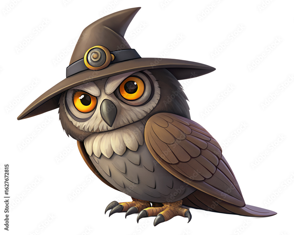 Fototapeta premium halloween owl with witch hat