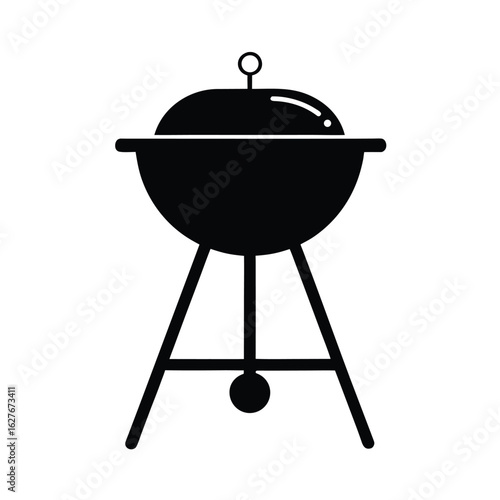Silhouette of a barbecue grill on white background Vector illustration