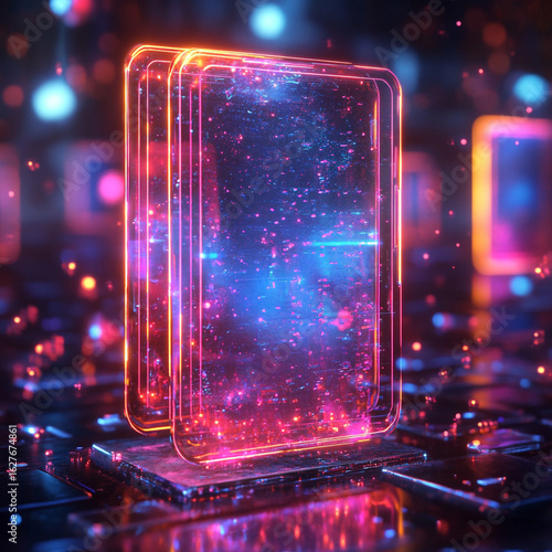 Trading Card Digital With Neon-Li Premium 3D-Rendered Nft