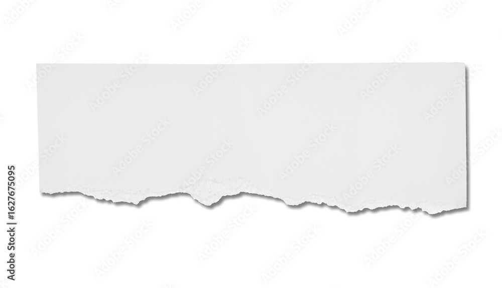 Naklejka premium close up of a ripped piece of note paper on white background