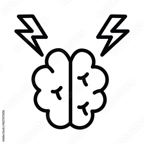 Mind Power Vector outline icon. Eps 10 file