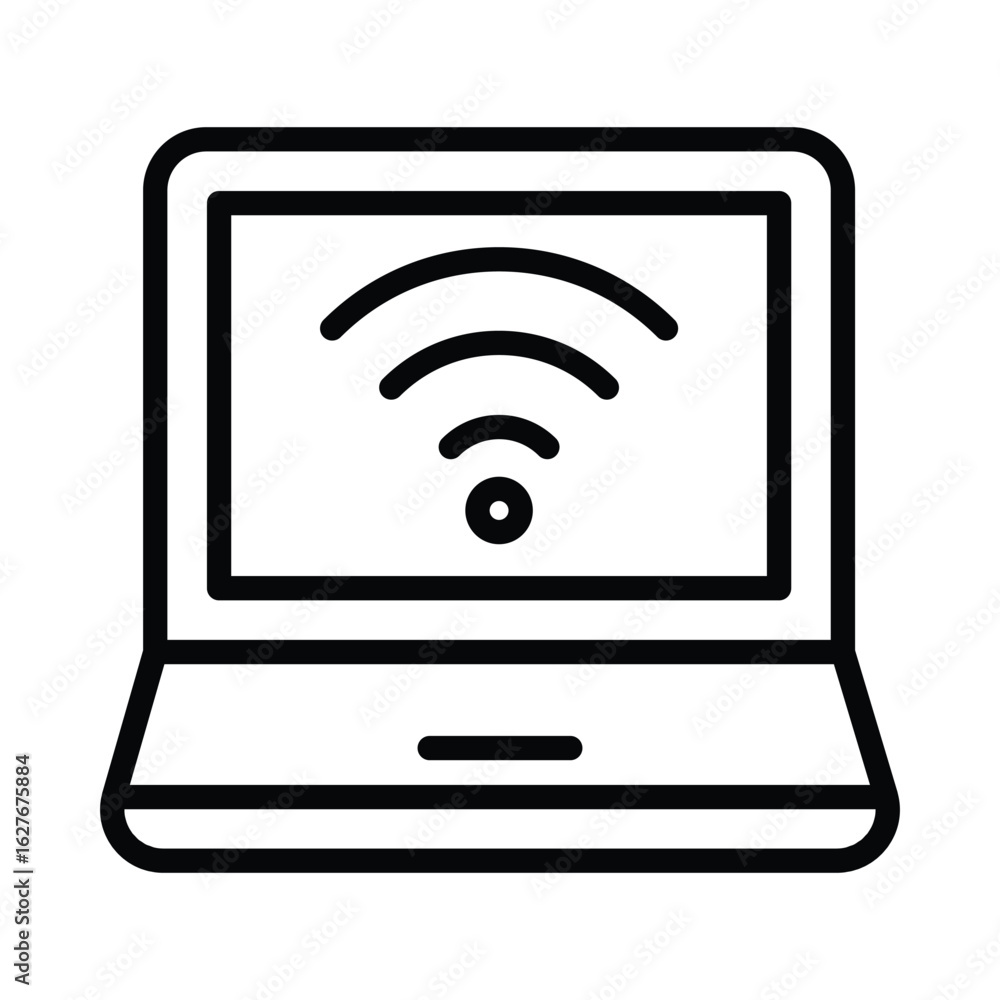 Smart Laptop Vector outline icon. Eps 10 file Smart Laptop Vector outline icon. Eps 10 file