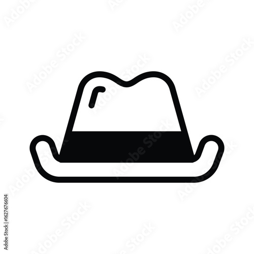 A trendy glyph icon of casual beach hat