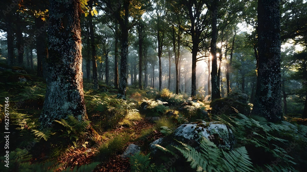 Obraz premium Sunlit Forest Path