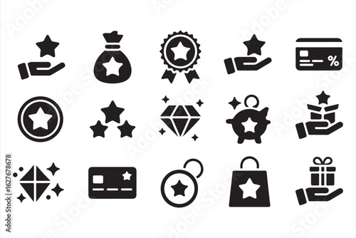Collection of promotion and reward icons for retail and marketing use