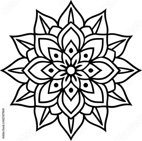 Outline Mandala for Coloring Book Page. Oriental Mandala vector. Mandala Coloring book line art vector illustration. Vector abstract mandala pattern.