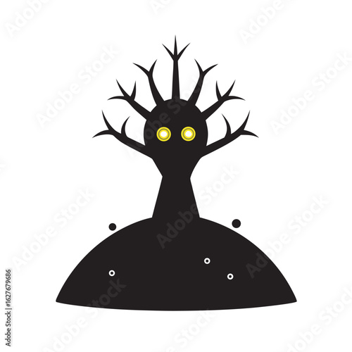 Hydrothermal Cypress Abyss Silhouette With Anglerfish
