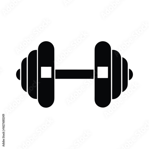 Silhouette of a dumbbell on white background Vector illustration
