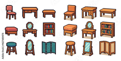 Pixel Art Bedroom Icons