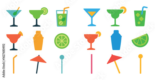 Colorful Cocktail Icons