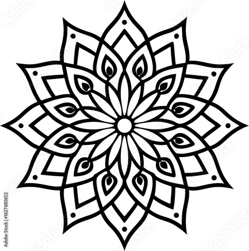 Vector abstract mandala pattern. Art on the wall. Coloring book Lace pattern The tattoo. Design for a wallpaper Paint shirt and tile Sticker Design, Decorative circle ornament in ethnic oriental style