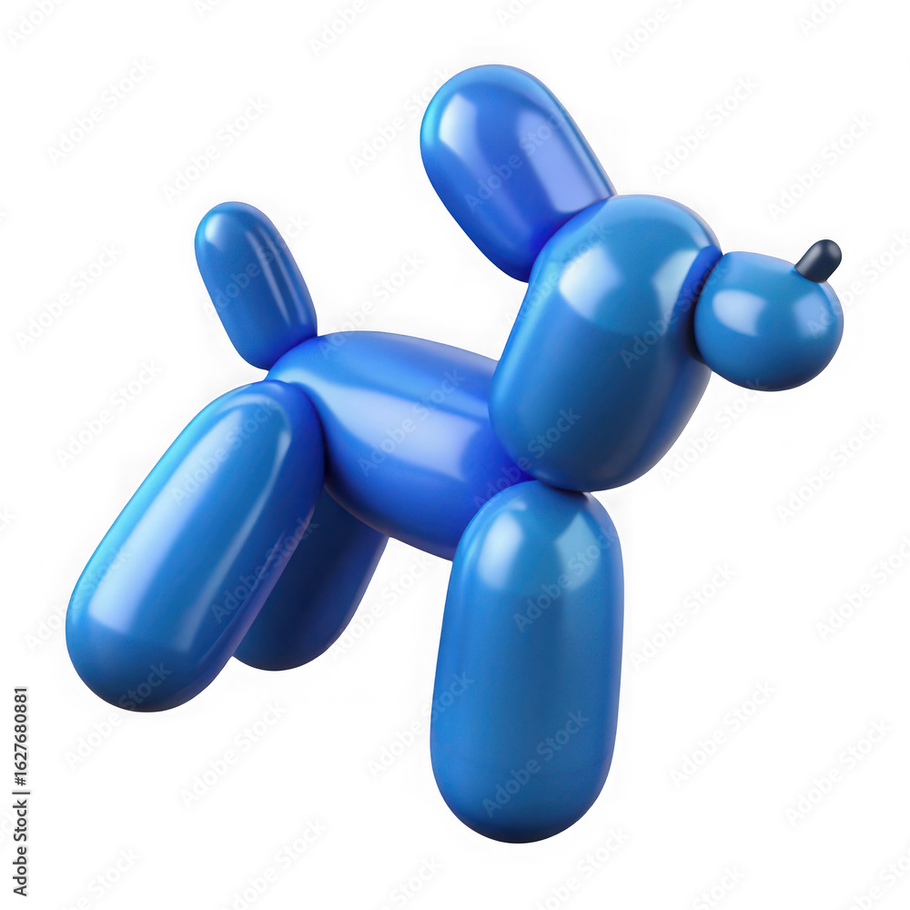 Blue balloon dog toy isolated on transparent background Blue balloon dog toy isolated on transparent background