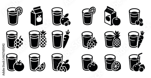 Isometric Juice Icons