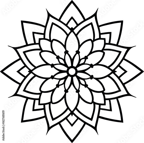Outline Mandala for Coloring Book Page. Oriental Mandala vector. Mandala Coloring book line art vector illustration. Vector abstract mandala pattern.