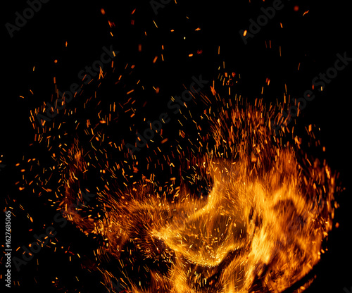 A fire is burning and the smoke is billowing out