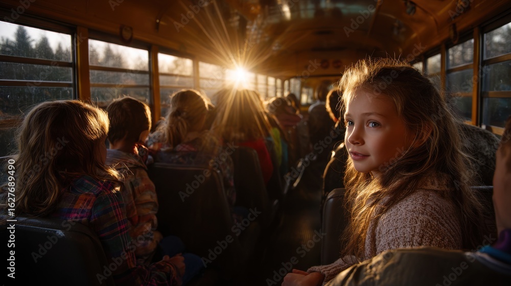 Multicultural kids swap books on yellow school bus, lifestyle, brunette, two, model, one, business Multicultural kids swap books on yellow school bus, lifestyle, brunette, two, model, one, business