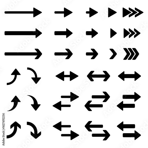 イラスト素材：ベクターのシンプル矢印セット