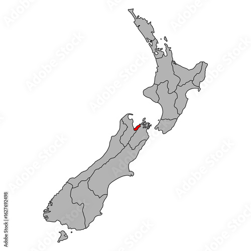 Nelson of New zealand map shape, travel web flat concept icon vector illustration .