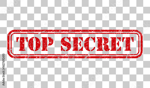 Top secret stamp symbol, label sticker sign button, text banner vector illustration .