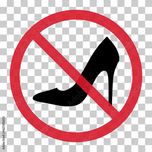 Stop High heel icon, shoe fashion style sign, elegant woman symbol vector illustration .