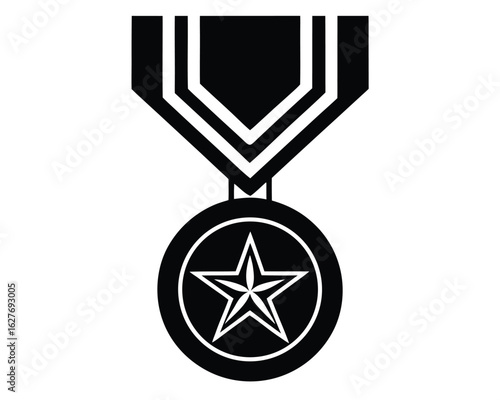 A medal with a star isolated on white background symbolizes achievement Ai Generated