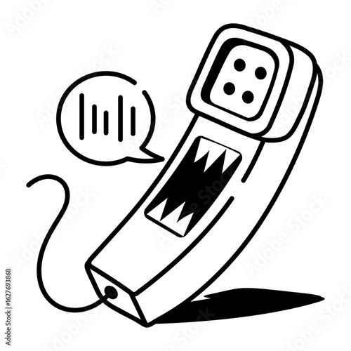 A sketchy style icon representing call conversation
