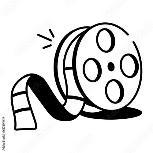 A hand drawn style icon showing reel

