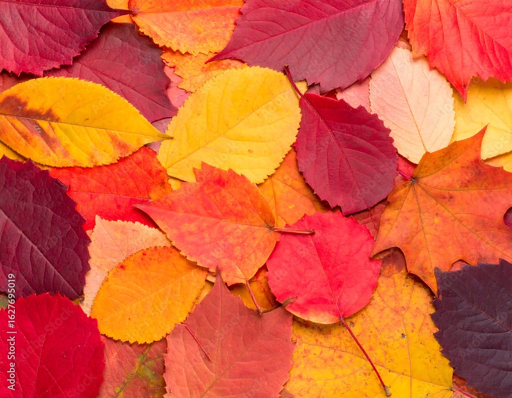 Fototapeta premium Autumn leaves, vibrant colors