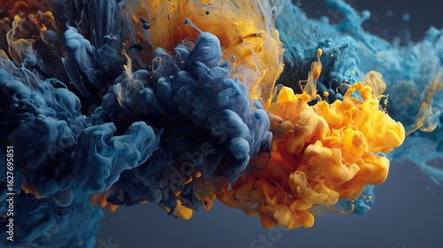 A drop of ink dispersing in water, fluid artistry, abstract beauty, mesmerizing motion