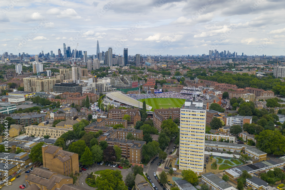Fototapeta premium Aerial View of London Skyline photographed from Vauxhall area