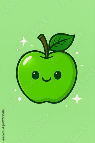 green apple vector illustration
