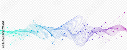 Abstract tech network connection dots. Digital technology and big data analysis background. White background with plexus lines. Geometric background with abstract mesh