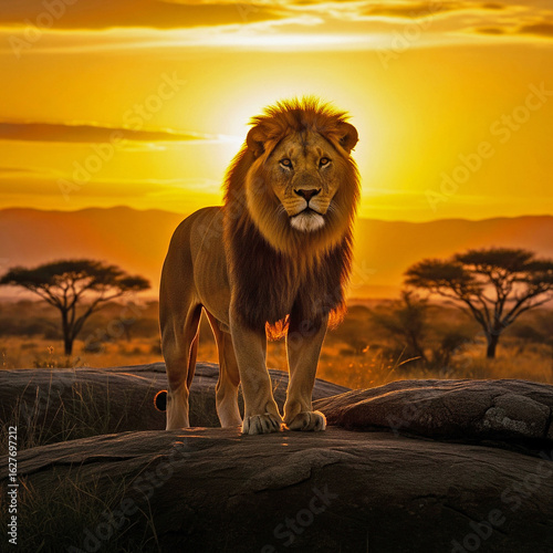 lion in the sun