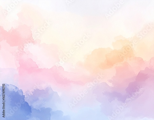 Watercolor Sky Pastel Cloudy Background