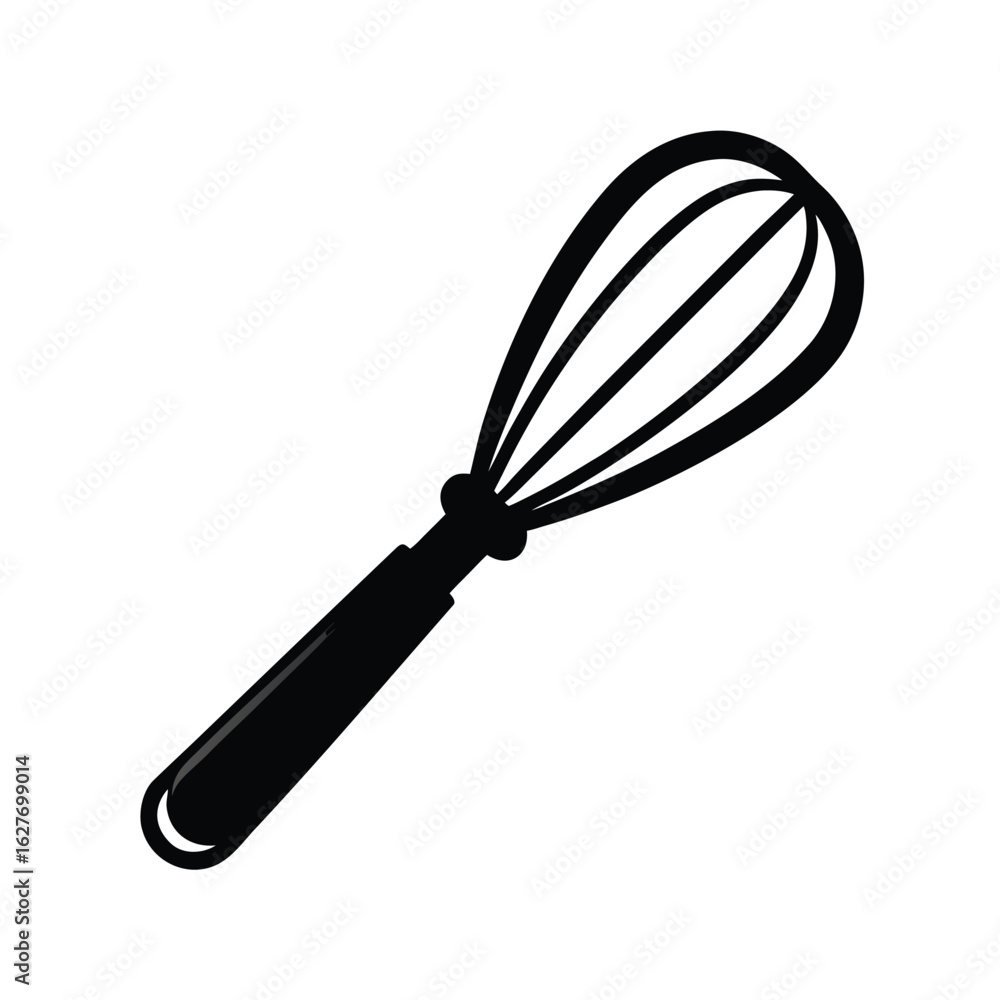 Fototapeta premium Silhouette of a whisk on white background Vector illustration