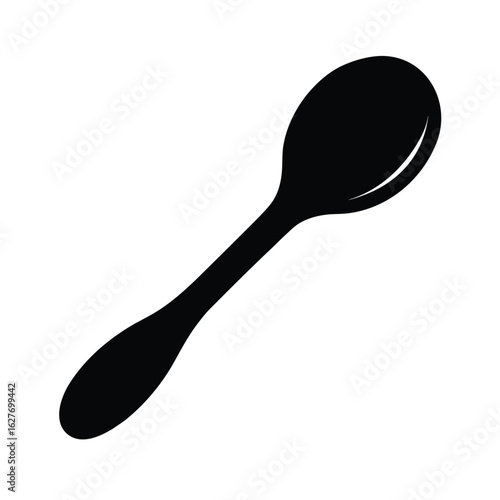 Silhouette of a wooden spoon on white background Vector illustration