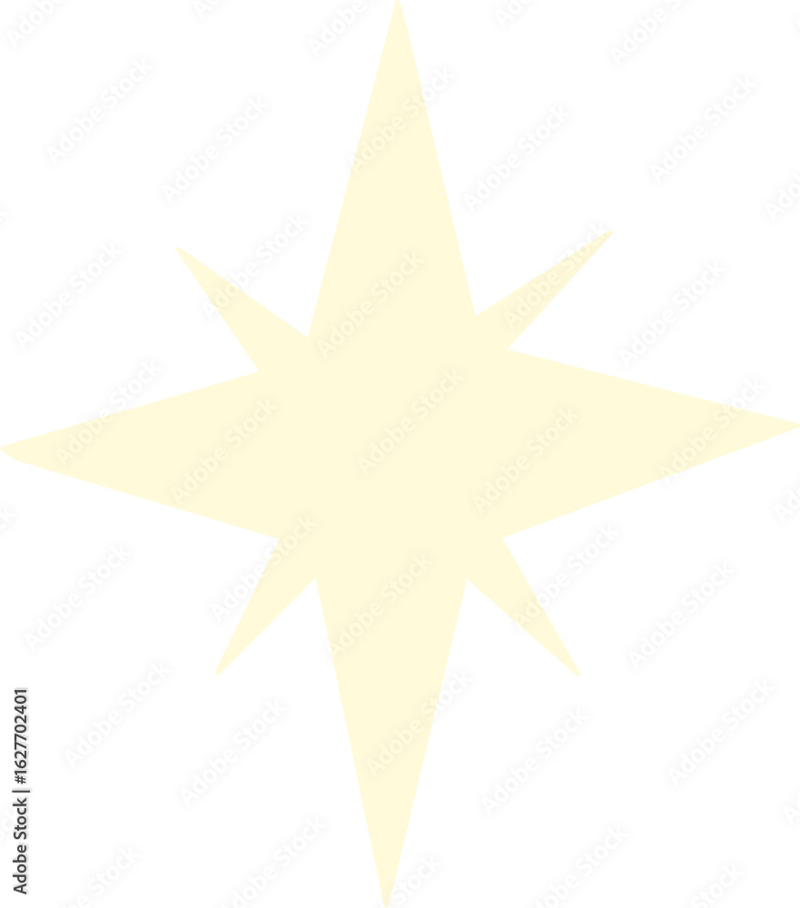 Obraz premium Eight-Point Starburst Light – Bold Pale Yellow Sparkle Clipart