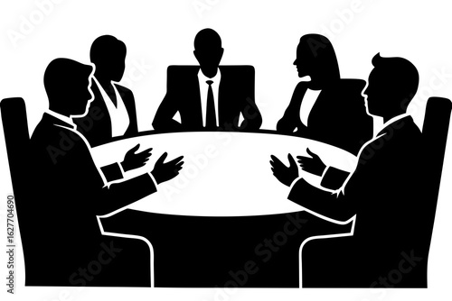 Business meeting with executives at round table