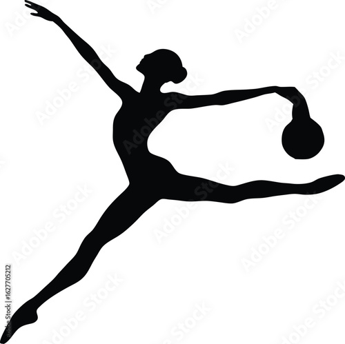 Elegant Rhythmic Gymnast Silhouette