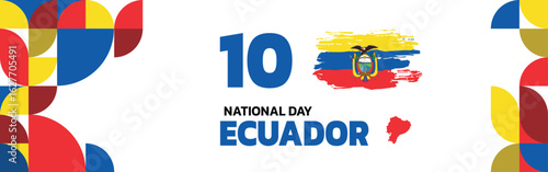  ecuador national day design with minimalist graphic , August 10th design with pattern concept