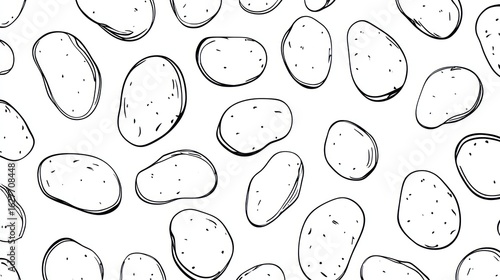 Hand-drawn potato slices pattern