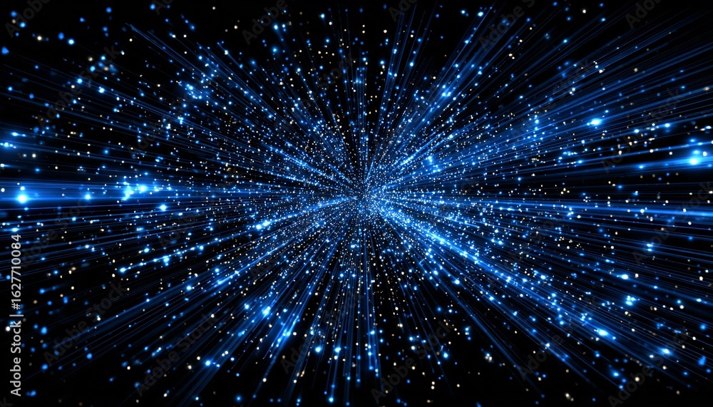 Naklejka premium Abstrakte blaue Lichtstrahlenexplosion