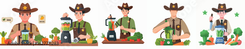 sheriff character vector blending vegetables