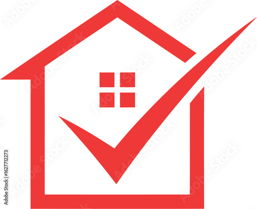 House checkmark logo real estate approval inspection