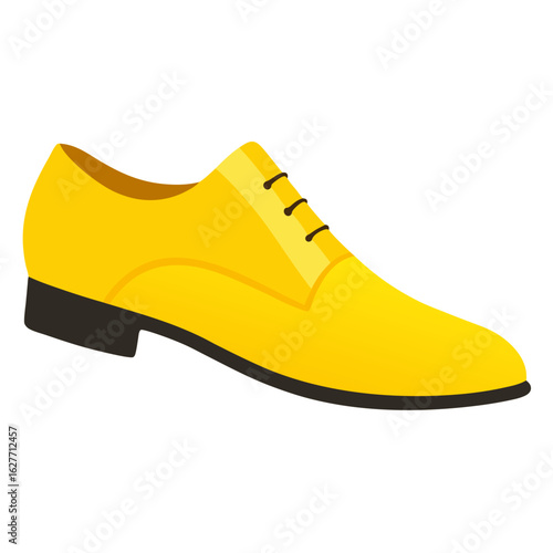 Stylish yellow oxford shoe vector on white background.