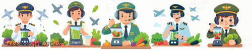 pilot character vector blending vegetables