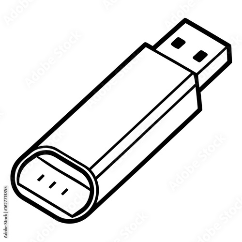 Minimal USB Stick Vector Art