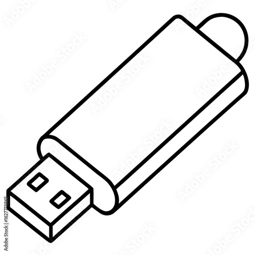 Minimal USB Stick Vector Art