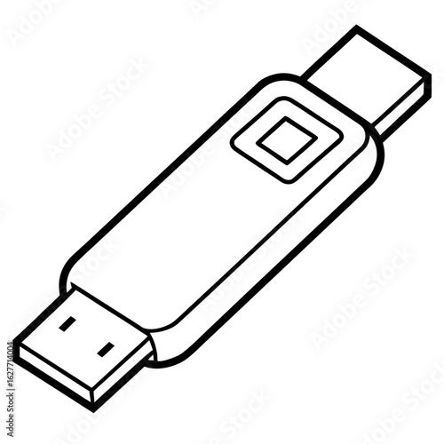 Minimal USB Stick Vector Art